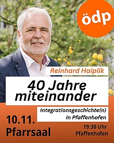 Plakat mit Einladung zum Vortrag "40 Jahre miteinander" Plakat mit Einladung zum Vortrag "40 Jahre miteinander"